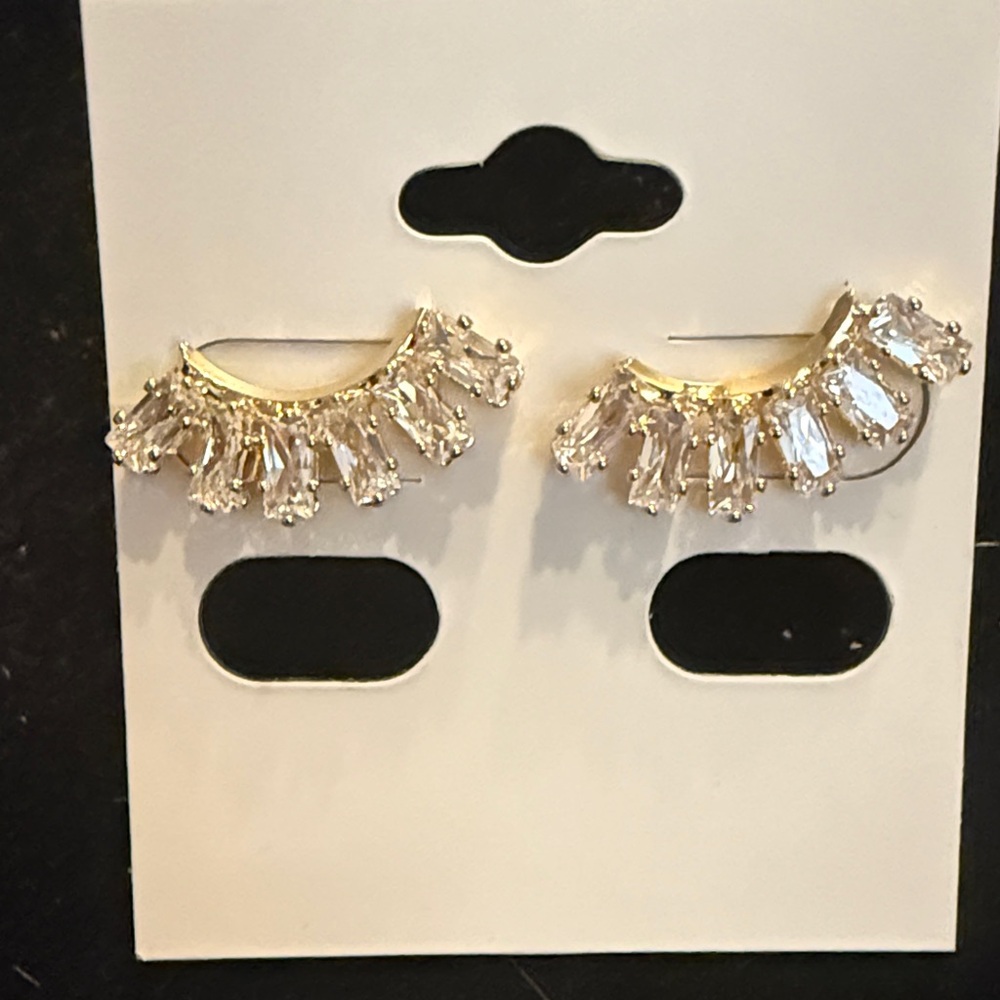 Dazzling Gold and Silver Crystal Earrings